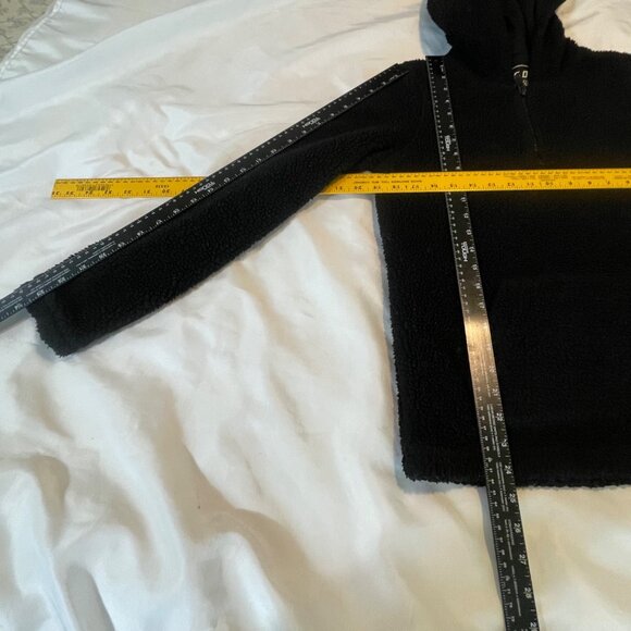 Fox Head Mens Black Hooded Faux Sherpa Lined Fleece Small - Picture 7 of 10